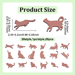 Unfinished Wood Cat Pendants for Painting Arts&nbsp;FIND-UN0007-66