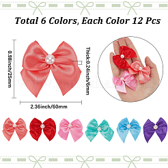 72Pcs 6 Colors Bowknot Polyester Ornament Accessories&nbsp;DIY-SP0003-60A