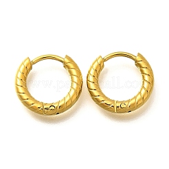 女性用304ステンレスフープピアス  イオンプレーティング（ip）  リング  14KGP本金メッキ  13.5x2.5mm&nbsp;EJEW-M068-11A-G