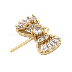 Brass Micro Pave Clear Cubic Zirconia European Dangle Charms Bails&nbsp;KK-P289-07G