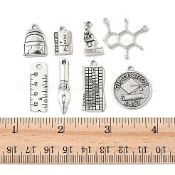 40pcs8スタイルチベットスタイルアロイペンダント  アンティークシルバー  17~32x9.5~26x1~8mm  穴：1~2mm  5個/スタイル&nbsp;TIBE-FP0001-17