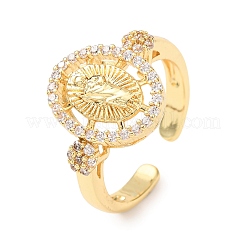 Religion Brass Micro Pave Cubic Zirconia Cuff Open Rings&nbsp;LS-RJEW-F204-06G