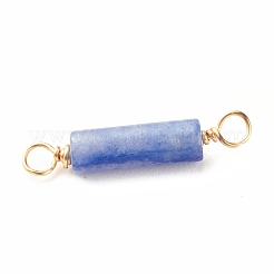 Dyed & Heated Natural Blue Aventurine Connector Charms&nbsp;PALLOY-JF01454-01