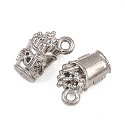 304ステンレススチールチャーム  フライドポテト  ステンレス鋼色  12.5x9x6mm  穴：1.6mm&nbsp;STAS-B167-23C-P