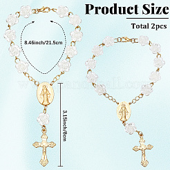 2Pcs Brass & Plastic Hanging Ornametns&nbsp;HJEW-SC0003-44G