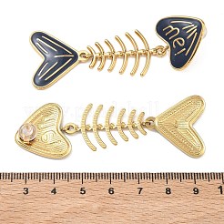 304 Stainless Steel Enamel Dangle Stud Earrings for Women&nbsp;EJEW-L315-06G-01