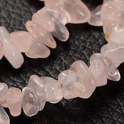 天然ローズクォーツチップビーズ  5~8mm  穴：0.3mm  約80~81センチの長さ&nbsp;F007