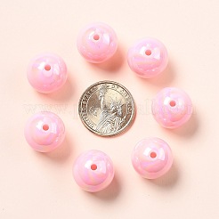 ソリッドカラーアクリルビーズ  ABカラーメッキ  ラウンド  ピンク  20mm  穴：2mm  約115個/500g&nbsp;PACR-S095-20mm-19