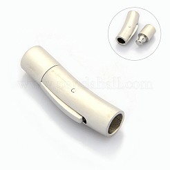 変色防止コラム 304 ステンレススチール マットバヨネットネックレス留め金  ステンレス鋼色  28~28.7x7x8mm  穴：5mm&nbsp;STAS-I013-5mm-A