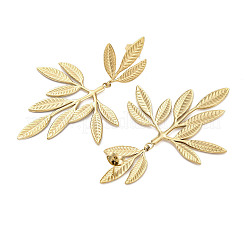 304 Stainless Steel Leaf Theme Stud Earrings For Women&nbsp;EJEW-B110-03G-05