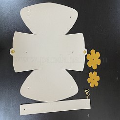折り畳み式の模造革の結婚式の花のキャンディーバッグ  合金パーツ  レモンシフォン  16x9x6cm&nbsp;CON-WH0087-92D