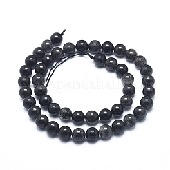 天然トルマリンクォーツ/ブラックルチルクォーツビーズ連売り  ラウンド  8mm  穴：1mm  47個/連  15.35インチ（39cm）&nbsp;G-D0003-C23-8MM
