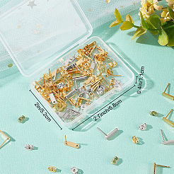 60Pcs 2 Colors 201 Stainless Steel Stud Earring Findings with Hole&nbsp;EJEW-BBC0002-15