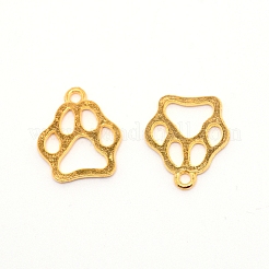合金ペンダント  カドミウムフリー＆鉛フリー  クマ足プリント  ゴールドカラー  19x17x1.5mm  穴：2mm&nbsp;PALLOY-CJC0003-02G