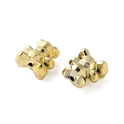 電気メッキ不透明アクリルビーズ  クマ  多面カット  黄金メッキ  18.5x17x12mm  穴：2mm&nbsp;X-PACR-D288-05G