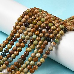 ナチュラルイエロークリソコラビーズ連売り  ラウンド  4~4.5mm  穴：0.8mm  約90~95個/連  15.16~15.75''（38.5~40センチメートル）&nbsp;G-H298-A07-01