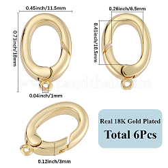 6Pcs Rack Plating Brass Spring Gate Rings&nbsp;KK-SC0006-48G-01