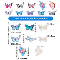 40Pcs 10 Colors Printed Alloy Pendants&nbsp;FIND-SC0001-78