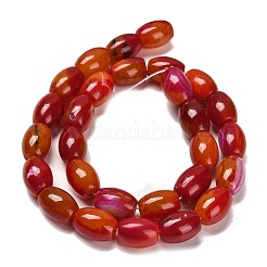 天然石瑪瑙ビーズ連売り  ボンゴの形  染め＆加熱  ドラム  レッド  13~14x10mm  穴：1.2mm  約28個/連  15.16''（38.5センチメートル）&nbsp;G-B079-E01-01E