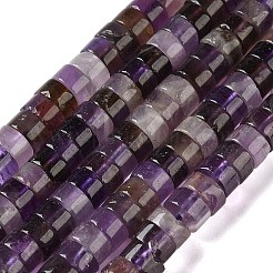 天然石アメジストビーズ連売り  ディスク  ヒシビーズ  6x3.5mm  穴：0.8mm  約113個/連  15.35''（39センチメートル）&nbsp;G-M420-A17-01