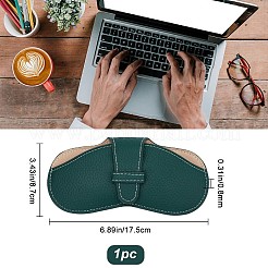 PUレザーメガネケース1個  眼鏡用  サングラスプロテクター  濃い緑  折りたたみ：87x175x8mm  展開：163x175x8mm&nbsp;AJEW-DJ0001-01C