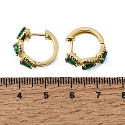 ラックメッキ真鍮キュービックジルコニアフープピアス  ティアドロップ  カドミウムフリー＆鉛フリー  18KGP本金メッキ  17x6mm&nbsp;EJEW-L308-01G