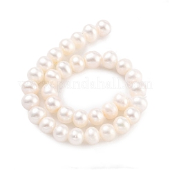 天然養殖淡水パールビーズ連売り  ポテト  ベージュ  6~7mm  穴：0.6mm  約29個/連  6.69インチ（17cm）&nbsp;PEAR-C003-12I
