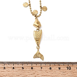 304 Stainless Steel Fish Pendant Necklaces for Women&nbsp;NJEW-F362-01G