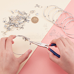 DIYナースデーテーマブレスレット作り  合金ペンダント＆ペンダントエナメルセッティング  鉄のバングル作り＆丸カン  アンティークシルバー＆シルバー  74x72x17mm&nbsp;DIY-PH0027-03