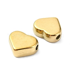 イオンプレーティング（IP）304ステンレスビーズ  ハート  18KGP本金メッキ  7x8x3mm  穴：1.4mm&nbsp;STAS-C089-02D-G