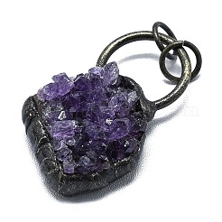 Electroplated Raw Natural Amethyst Pendants&nbsp;G-K404-03AB