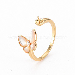 Brass Peg Bails Cuff Finger Ring Settings&nbsp;LS-KK-S356-266-NF