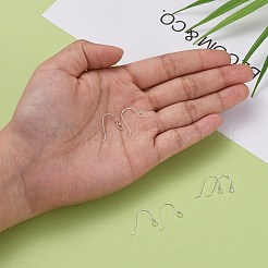 スターリングシルバーピアスフック  銀  18x12mm  穴：2mm  ピン：0.5mm&nbsp;X-STER-G011-12