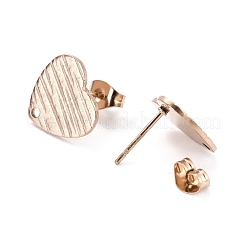 Ion Plating(IP) 304 Stainless Steel Stud Earring Findings&nbsp;STAS-I183-03B-RG