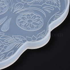 スカルDIYカップマットセットシリコンモールド  レジン型  UVレジンDIY用  エポキシ樹脂工芸品作り  ホワイト  151~154x107~152x9mm&nbsp;DIY-Z020-04