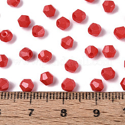 ベーキングペイント パールガラス シードビーズ  丸い穴  双円錐形  レッド  3.5~4x4~4.5mm  穴：1~1.2mm  約5625個/450g&nbsp;SEED-T007-21A-08
