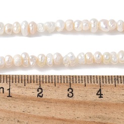 天然養殖淡水パールビーズ連売り  グレード2 A  ポテト  桃パフ  3~4mm  穴：0.7mm  約97~99個/連  13.31''~13.78''（33.8~35センチメートル）&nbsp;PEAR-I007-07L-05