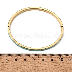 女性用304ステンレススチール製エナメルヒンジ付きカフバングル  イオンプレーティング（ip）  18KGP本金メッキ  ターコイズ  内径：1.97x2.36インチ（5x6cm）&nbsp;SA-CBAC920-15G-01