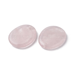 天然石ローズクォーツペンダント  楕円形のチャーム  40~41x32~33x6mm  穴：2.3~3mm&nbsp;G-C110-07E