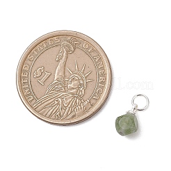 天然のカラフルなトルマリンのダイスチャーム  304ステンレススチール製金具付き  銀色のメッキ  9.5x6.5x6.5mm  丸カン：5x0.7ミリ  3.6mm内径&nbsp;PALLOY-JF04871