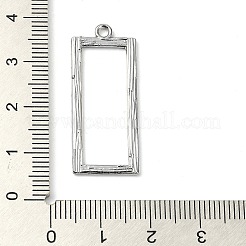 ラックメッキ合金ペンダント  長方形  プラチナ  33.5x13.5x1mm  穴：1.8mm&nbsp;PALLOY-K023-10P