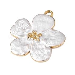 304ステンレススチールエナメルペンダント  ゴールドカラー  花のチャーム  27x25x2.5mm  穴：2mm&nbsp;SA-CBAFCBF-06G-04