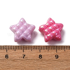 蓄光＆UVメッキ不透明アクリルビーズ  虹色の  タータンの星  暗闇で光る  ミックスカラー  14.5x15.5x7.5mm  穴：2.2mm&nbsp;OACR-G052-08