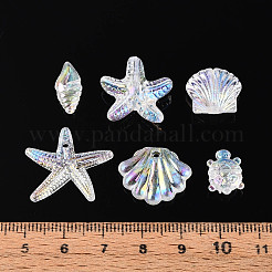 海をテーマにした透明アクリルビーズ  混合図形  透明  10~20x5.5~23x2.5~9mm  穴：1.5~1.8mm  約1272個/500g&nbsp;TACR-T028-69-01F