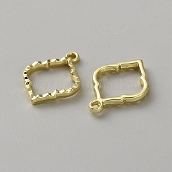 合金ペンダント  DIYアクセサリー用  菱形  14KGP本金メッキ  22.5x16.5x2.5mm  穴：2mm&nbsp;FIND-WH0473-019G