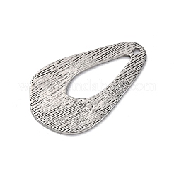 304ステンレスペンダント  テクスチャ  ティアドロップチャーム  ステンレス鋼色  34x22x1~2mm  穴：1.6~1.8mm&nbsp;STAS-L280-07AS-03