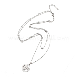 ステンレス鋼のペンダントネックレス  アズキチェーンネックレス  ハート  17.40インチ（44.2cm）ペンダント：20x16mm&nbsp;LS-NJEW-U003-01B-P