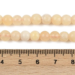 天然の黄色の方解石ビーズ連売り  ラウンド  きいろ  6mm  穴：0.9mm  約68~69個/連  15.16~15.55インチ（38.5~39.5cm）&nbsp;G-C251-A01-6mm