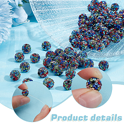 100Pcs Polymer Clay Pave Rhinestone Beads&nbsp;RB-PH0001-38B