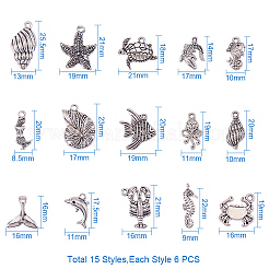 Tibetan Style Alloy Pendants&nbsp;PALLOY-PH0012-23-WH